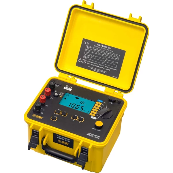 AEMC 6240 - 10A Micro-Ohmmeter with Kelvin Clips and Probes