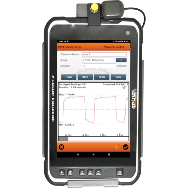 M.C. Miller VoltTab Datalogger with Pipeline Survey Android App Cat. 1135